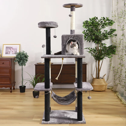 9 Kinds Domestic Delivery Cat Tree House Tower Condo Cat Scratching Post for Indoor Kitten Jumping Toy with Ladder Playing Tree