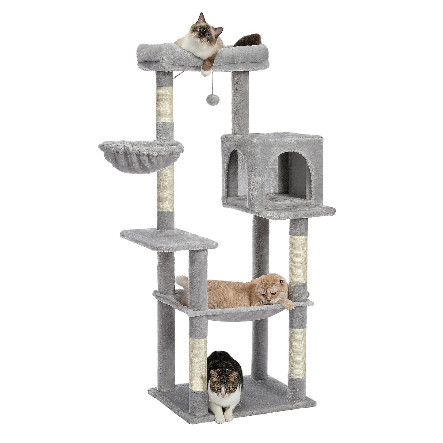 Multi-Level Cat Tree with Condo Scratching Posts Large Cat Tower with Hammock Cat Accessories Kitty Cat Toys Cat Pet Supplies