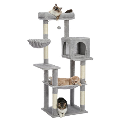 Multi-Level Cat Tree with Condo Scratching Posts Large Cat Tower with Hammock Cat Accessories Kitty Cat Toys Cat Pet Supplies