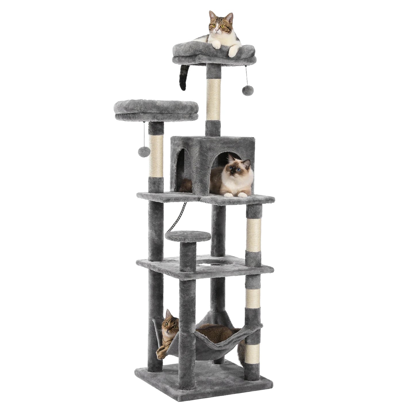 Multi-Level Cat Tree with Condo Scratching Posts Large Cat Tower with Hammock Cat Accessories Kitty Cat Toys Cat Pet Supplies